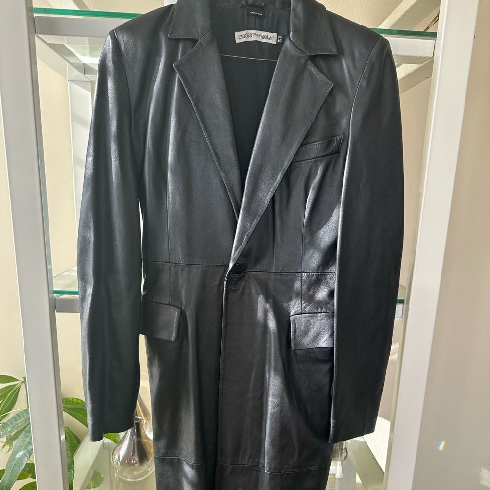 Classic Armani Leather Trench